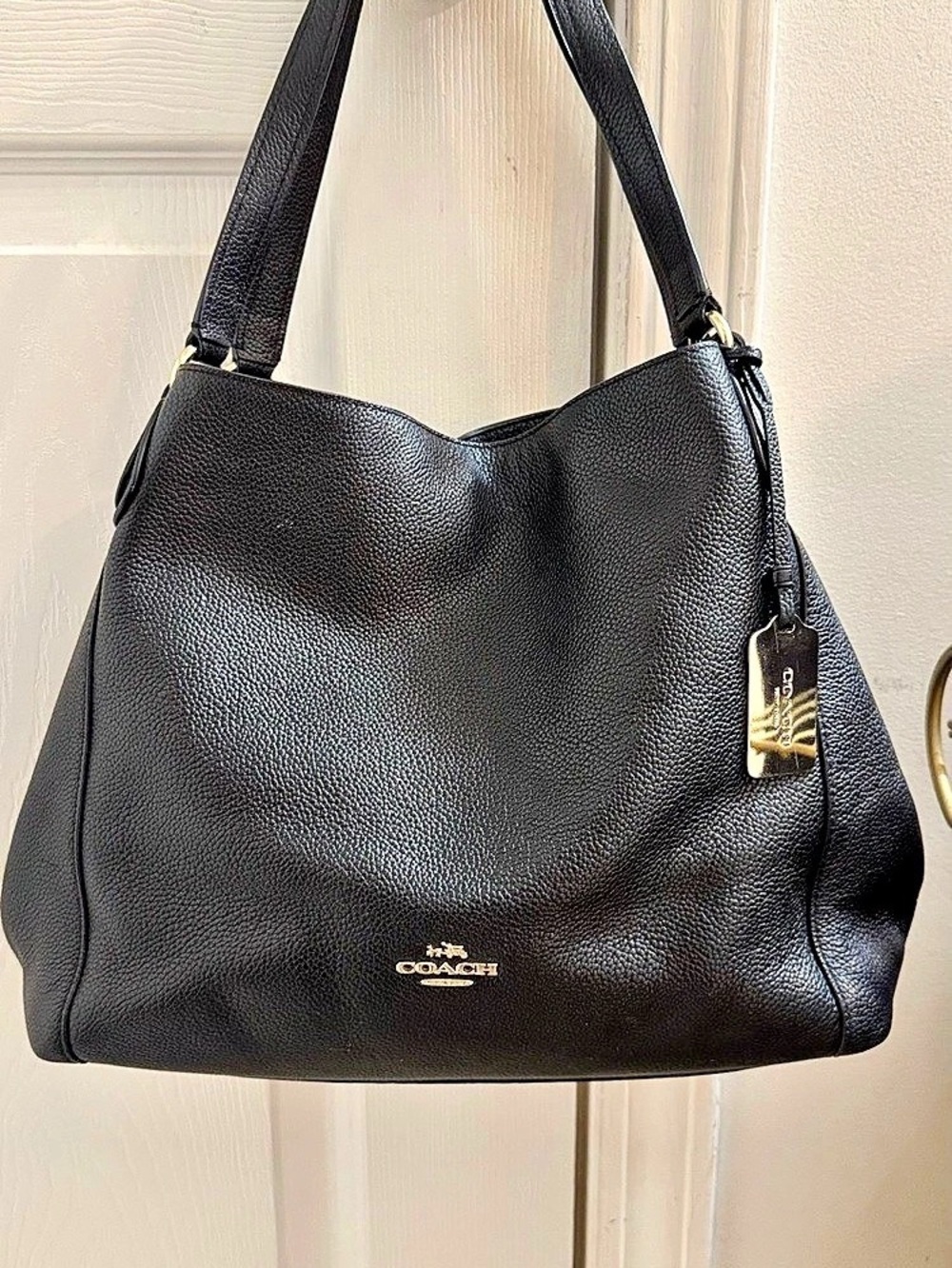 Coach Erin Shoulder Bag Black Leather Hobo Bag
